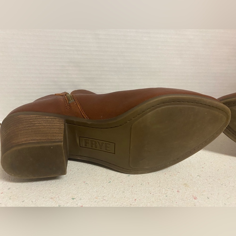 Frye Judith Double Zip Leather Ankle Boot Size 10 - Picture 10 of 12